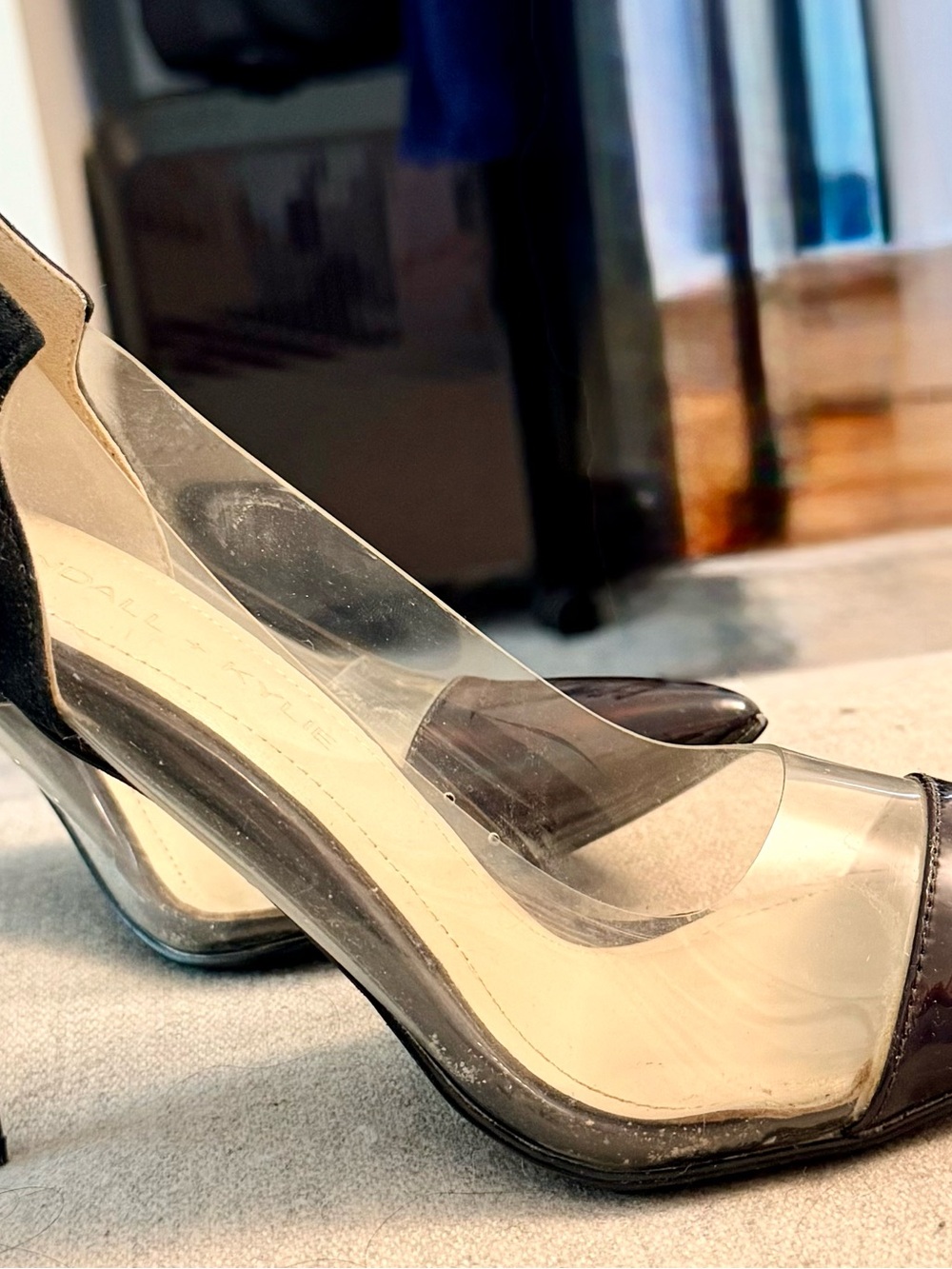 Kendall & Kylie Clear PVC Pumps with Black Accents